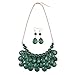 Riah Fashion Women's Lime Green Beaded Bubble Bib Chunky Statement Pendant Necklace Set
