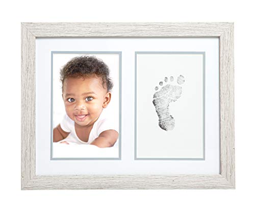 Kate & Milo 95341 Rustic Baby Footprint Photo Frame And Ink Kit, Woodland Nursery Décor, Rustic Picture Frames cover