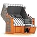Strandkorb Hanse Ostsee 2 Sitzer Klassik XXL 120cm breit - Volllieger bereits montiert inkl. Strandkorbrollen ideal für Zuhause, Balkon und Terrasse
