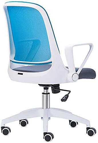 Office Chair Swivel Chair Office Ergonomic Chair Rotating Handrail Small Space Dedicated Breathable Mesh Swivel Chair Bearing Weight Chair (Color : Blue) Needed