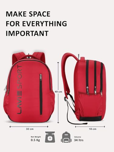 Image of Lavie Sport Engrave 34 litres Casual Backpack with Laptop Sleeve | Unisex Casual Bag for Men & Women