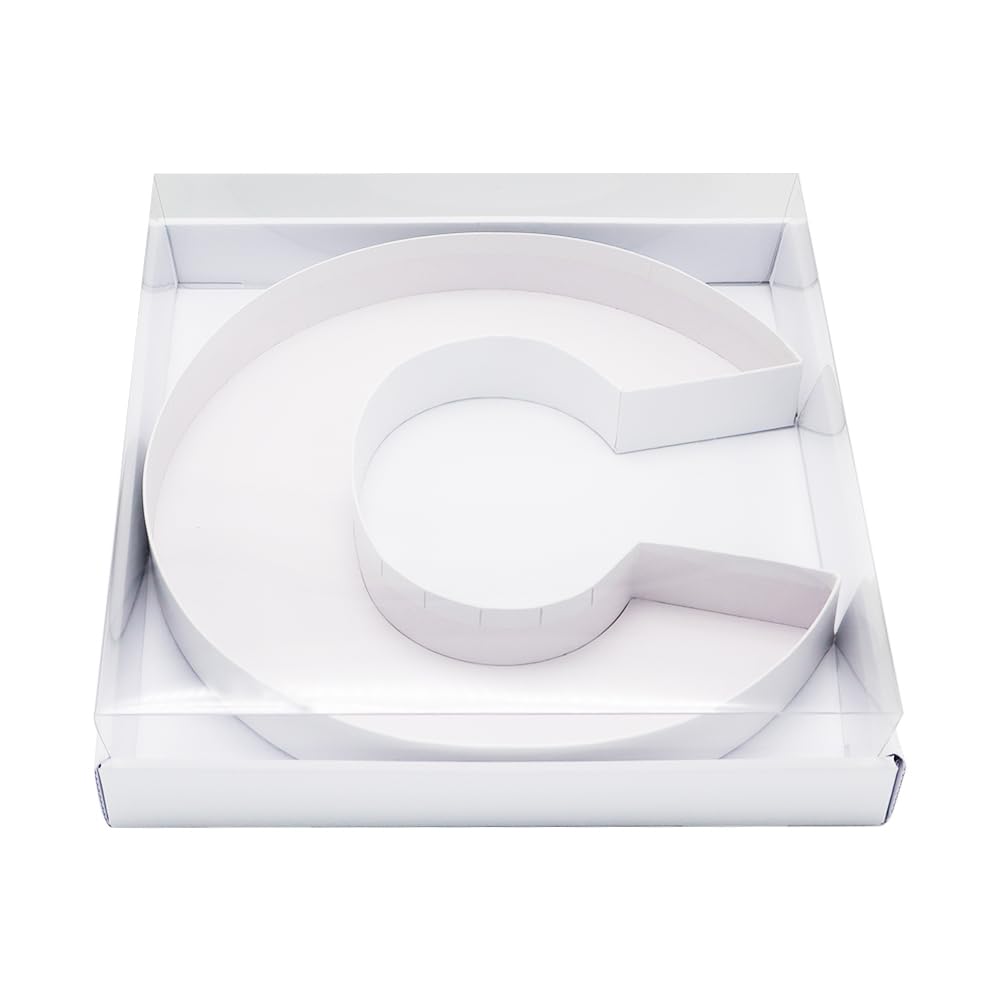 WENPACK Boîte En Carton Forme Lettre C Avec Couvercle Transparent - Idéal Bonbons Et Charcuterie