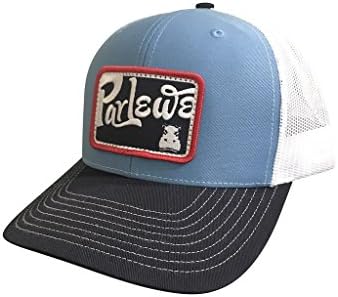 Parlewe Snap Back Trucker Hat - Mesh Backing and Adjustable White