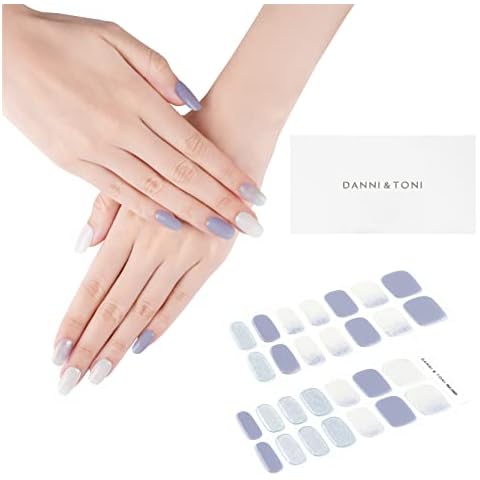 DANNI & TONI Halb ausgehärtete Gel Nagelfolien Lila Violett Silber Glänzend Valentinstag Gel Nagel Aufkleber Cover