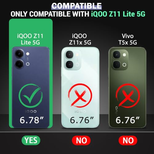 Image of TheGiftKart Tough Armor Bumper Back Cover Case for iQOO Z11 Lite 5G | Sliding Camera Cover, Kickstand & Ring Holder | 360 Degree Protection Back Cover Case for iQOO Z11 Lite 5G (PC & TPU, Black)