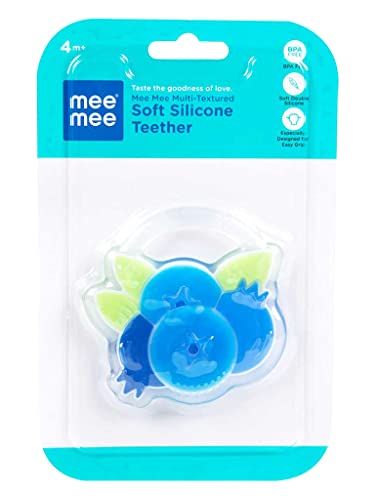 Image of Mee Mee Multi-Textured Soft Silicone Teether, Blue