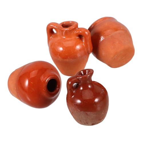 POPETPOP 4pezzi Vasi in Ceramica Piccoli Set Di Vasi Per Germogli Decorativi Miniatura Piccoli Da Interno Vaso in Ceramica Rustico Per Piante Da Scrivania e Mensole