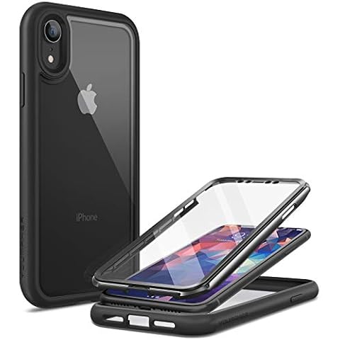 YOUMAKER Aegis Series for iPhone XR Case, Full-Body with Built-in Screen Protector Rugged Clear Cover for iPhone XR 6.1 Inch-Black Cover