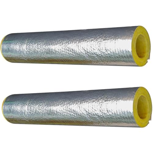 Tubo aislado con lámina de aluminio autoadhesiva, tubo aislado con lana de vidrio, material aislante refractario for tubos de vapors de alta temperatura, 1 metro de longitud(114mm,30MM)