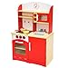 tectake 800109 Cocina de Juguete para Niños, Juegos de Imitación, con Estanterías y Cajones (Rojo)