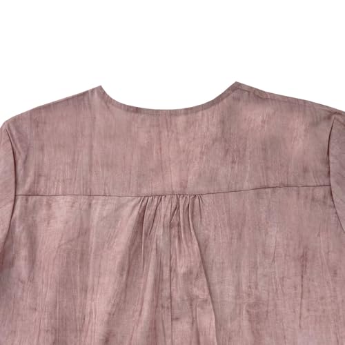 Image of LOVESHOOT Summer Dresses for Women 2025 Casual 3 /4 Short Sleeve Knee Length Midi Dress Smock Boho Dress with Pockets