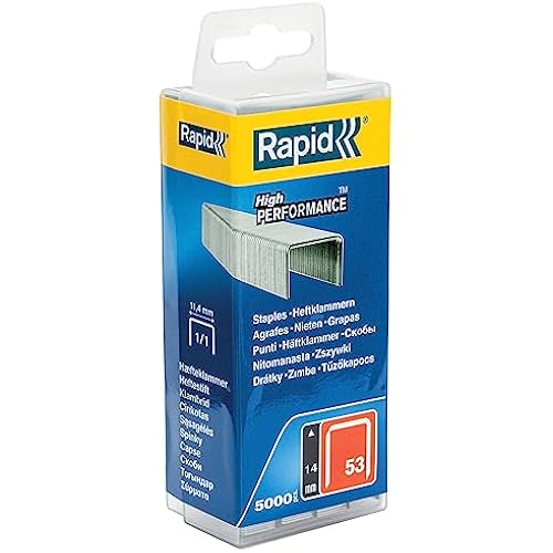 Rapid 40303084 High Performance Staples,Silver, No.53, Leg Length 8 mm, 5000 Pieces