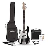 Bajo LA 3/4 Zurdo Gear4music + Set con Amplificador de 15 W, Negro