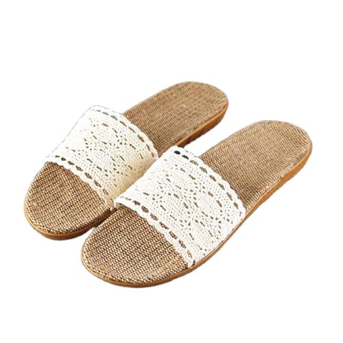Chaussures intérieures douces en lin pour femme évitant la transpiration d'été