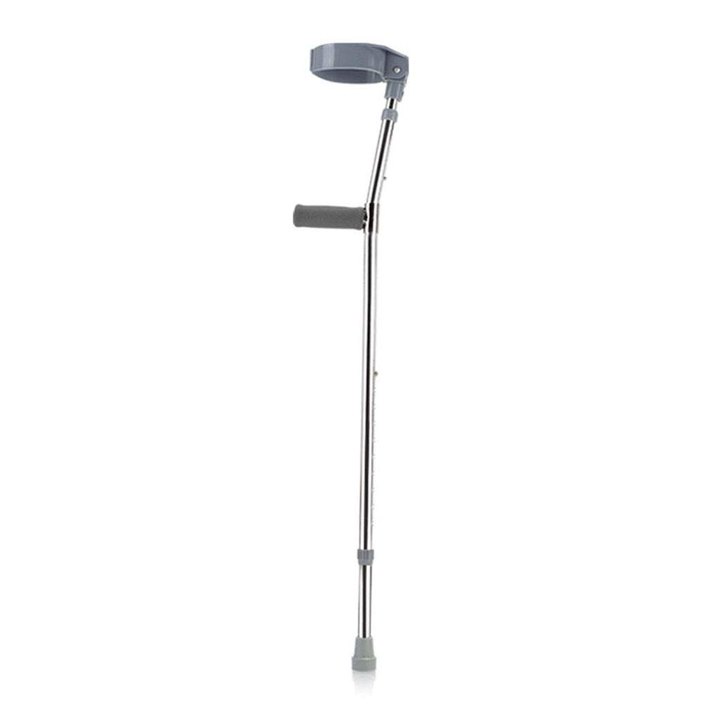 Kule przedramion do opieki zdrowotnej, regulowana pojedyncza laska z antypoślizgową końcówką i trwałą, zagęszczoną metalową ramą 1,2 mm, kula dla dorosłych, szara Interesting