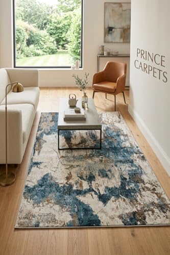 Image of Modern 3x5 Feet (90x150 CM) Silk Touch Carpet for Living Room Bedroom | Washable Anti-Skid | Multicolor Geometric Pattern | Stain-Resistant Floor Rug for Bedroom Drawing Room