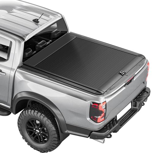Image of SADELOOS Retractable Truck Bed Tonneau Cover Compatible with 2019-2026 Ranger (5' /60'') Retractable Hard Truck Bed Cover Password Lock