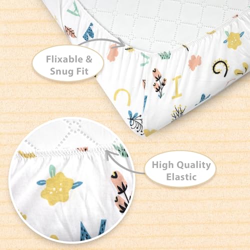 Image of 2-Pack Organic Fitted Bassinet Sheets, Compatible with Halo, Snoo, Graco, Dream On Me, Delta, and Other Standard Size Bassinets - Fits Oval, Hourglass, & Rectangle Shapes (Size 32 x 16 x 4 Inches)