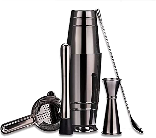Kit profesional de bartender con coctelera de acero inoxidable miniatura 1