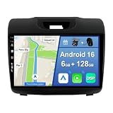 YUNTX [6GB+128GB] Android 16 Autoradio per Isuzu D-MAX/MU-X/Chevrolet S10 2012-2018-[Incorporato Carplay/Android Auto/DSP/GPS]-9" IPS Touch Screen-Camera+MIC Incluso-DAB/Mirror Link/Bluetooth 5.0