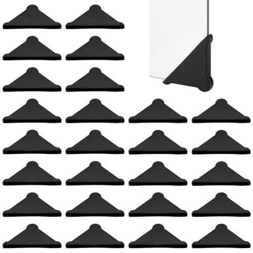 BENECREAT 100PCS Black Plastic Corner Protectors, 1.9x0.9inch Edge Guards Corner Cushion Triangle for Glass Corners, Tiles, Stones and Phoalbum, Slot: 4mm