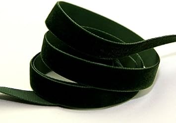 22mm Berisford Velvet Ribbon Mini Roll 5m 9926 Olive - per 5 metre roll