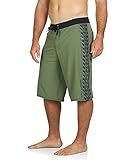 Maui Rippers Very Long Board Short 4 Way Stretch 24 Inch Outseam (Tribal Olive, 38)