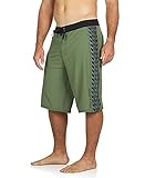 Maui Rippers Very Long Board Short 4 Way Stretch 24 Inch Outseam (Tribal Olive, 36)