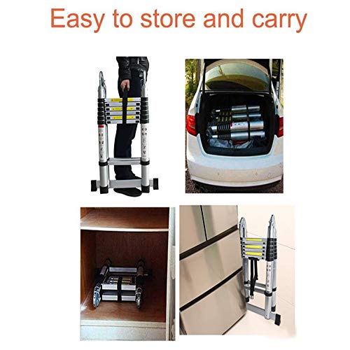 netuera Aluminum Telescopic Extension Ladder A-Frame Portable Multi-Purpose Ladder A-Shape Ladder Collapsible Ladder 12.5FT 14.5FT 16.5FT Multi-Use Non-Slip 330LBS Capacity
