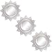 Price comparison product image Small Round Mirrors for Wall Decor Set of 3, Silver Sunburst Wall Decorations for Living Room Bedroom & Bathroom (MS013)