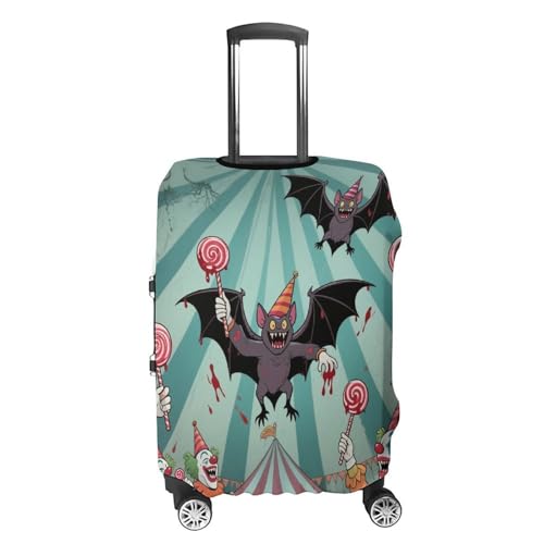 Clown Vampire Bat Elastic Luggage Cover Suitcase Protector for 19-32 Inch Suitcases | Universal Stretchable Travel Bag Cover | Anti-Scratch, Washable with Zipper Closure L4