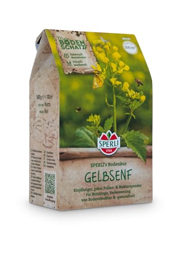 Sperli SPERLI’s Bodenkur Gelbsenf 88445 - Gründünger-Einzelsaaten - Natürliche Nematodenbekämpfung - Schnellwüchsig - Bodenaktivator, Bodenkur Samen