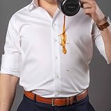 JustWhiteShirts Men&rsquo;s Egyptian Cotton White Non Iron, Stain Resistant Dress Shirt, Long Sleeve Modified Collar, Button Cuff (15-34 Reg)