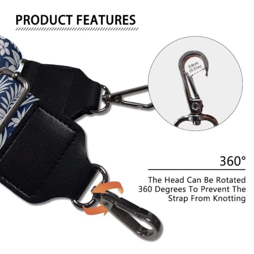 Image of Adjustable Purse Strap for Women, Crossbody Wide Handbag Strap Replacement, Sturdy Bag Strap with Silver Hardware