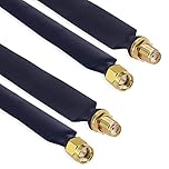 Ultra Flat Ghost Wire SMA Coax Jumper Cable, Male to Female Connector for Window Outdoor/Indoor Antenna Lead-in 1.15FT 2 Pack - HNT/WiFi Antenna (Not for TV)