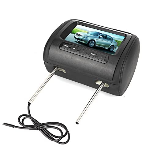 Pantalla de Reposacabezas Dual 2 Piezas, 7 Pulgadas Control Inalámbrico Reposacabezas Ajustable Reproductor de Video LCD Pantalla USB MP5 Monitor Negro