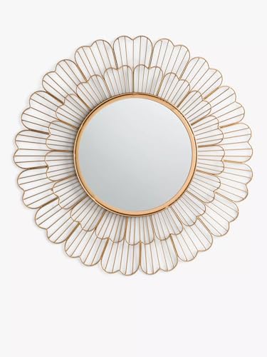 Image of Artemade Iron Framed Round Wall Mounted Hanging Mirror - Vintage Design Decorative Modern Art Mirror for Living Room, Bedroom & Home Decor | Stylish Accent Wall Mirror