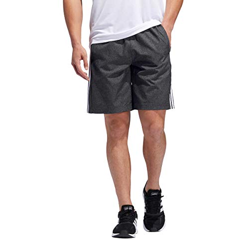 adidas Mens Woven Active Short (Medium, Black/White Stripe)