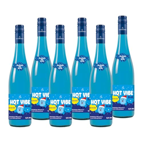 KATLENBURGER – Hot Vibe Blue | Ein farbenfrohes Heißgetränk mit fruchtiger Blaubeernote. Leichtalkoholisches Heißgetränk im bunten Dopamine-Style für gute Laune | Inhalt: 6x 750ml, 5,5% vol.
