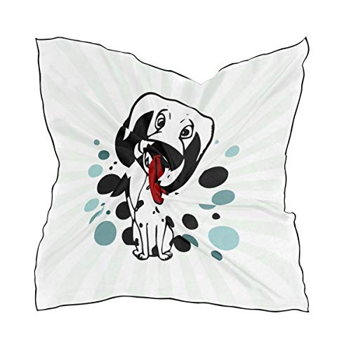Soft Polyester Silk Girl Scarf Fashion Print Cute Cartoon Animated Funny Dog Bed