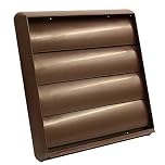 Kair Brown 150mm Gravity Wall Vent Grille - 150mm / 6 Inch Round Rear Spigot & 183mm Front Cover - Backdraught Prevention Shutter Flaps