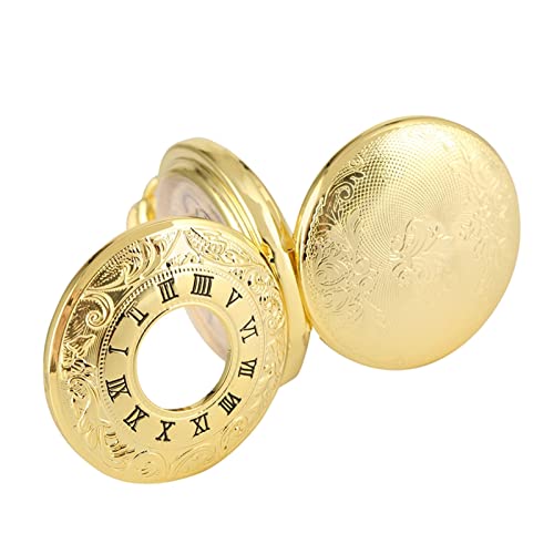 Uxury Zakhorloge Mechanisch Handmatig Opwindbaar Dubbel Open Zijketting Goudkleurig - Afbeelding 5