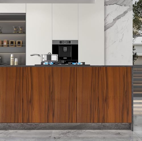 Image of HOME13 Self Adhesive Wood Grain Wallpaper for Furniture Vinyl Sticker Wooden Door Desktop Wall Paper Kitchen Wallpaper (2 feet by 12 feet, Black Brown Wooden)