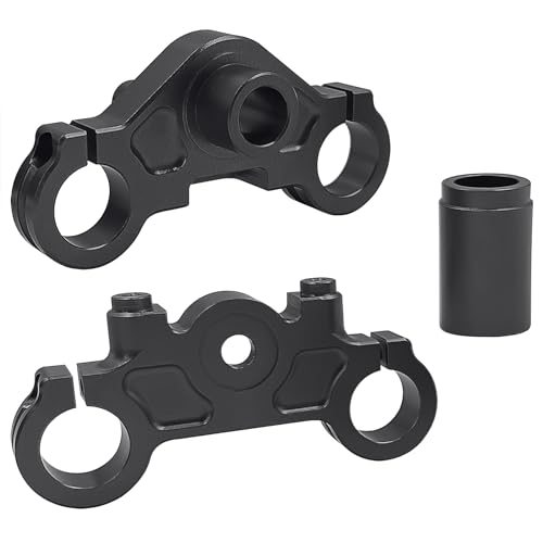 CNszlan Aluminum 7075 Triple Clamp Set for LOSI 1/4 Promoto-MX Motorcycle (Black)