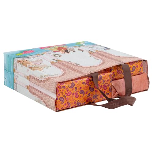 Image of Lavya Medium Size Pack of 20 Pcs Reusable Non-Woven Laminated Gift Bags |For Wedding Gifts, Shagun, Traditional Gifting, Mithai, Dry Fruits Carry Bag (Wedding Special Medium, M-12.5x12.5x4)
