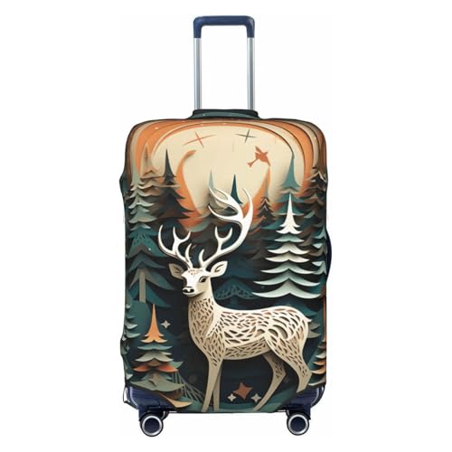 Christmas Deer Print Elastic Washable Baggage Protector Universal Suitcase Cover Travel Luggage Cover