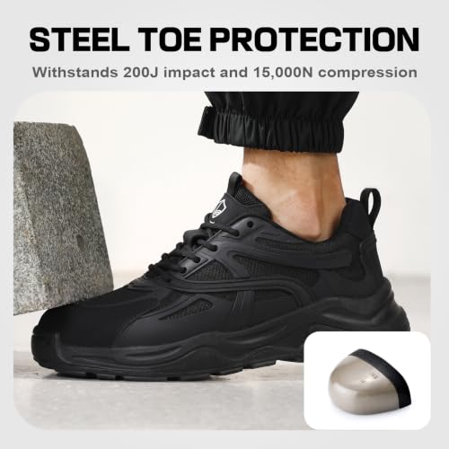 Image of Steel Toe Shoes for Men, Lightweight Safety Work Shoes
