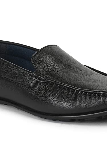Image of Liberty Healers JPL-275 Loafer Shoes for Men - Black, Non-Lacing Casual Slip-On Loafers Stylish Shoes Ideal for Office, Party, Wedding - Comfortable Lightweight - Durable and Cushioned Footbed