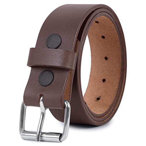 PBF Leather Gun Belt for Men - 1.5" Concealed Carry Belt - Heavy Duty & Durable, Brown
