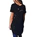 Paris Hill Women's Cross Front Tops Solid Comfy T Shirt Black L